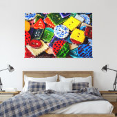 飾カラフルりボタン キャンバスプリント (インサイチュ (寝室))