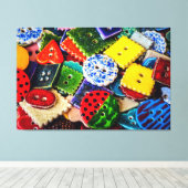 飾カラフルりボタン キャンバスプリント (インサイチュ (ウッドフロア))