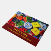 飾カラフルりボタン ドアマット (アングル)