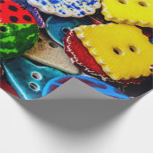 飾カラフルりボタン ラッピングペーパー (角)