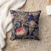 飾カラフル花ろうけつ染め クッション (ブランケット)