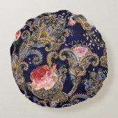 飾カラフル花ろうけつ染め ラウンドクッション (裏面)