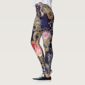 飾カラフル花ろうけつ染め レギンス (左)