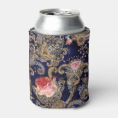 飾カラフル花ろうけつ染め 缶クーラー (缶正面)