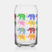 飾カラフル象模様 ガラス缶 (右)