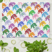 飾カラフル象模様 キッチンタオル (折り畳み)