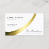 飾クラシックり金ゴールドデコール付き平白 名刺 (正面)