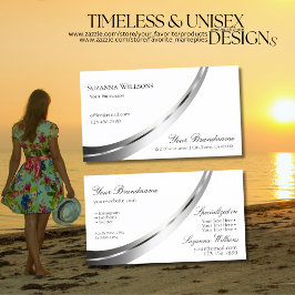 飾クラシックり銀デコール付き平白 名刺