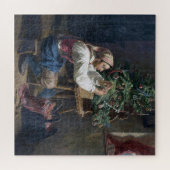 飾クリスマスツリーのヴィンテージ絵を描の ジグソーパズル (横)