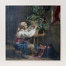 飾クリスマスツリーのヴィンテージ絵を描の ジグソーパズル