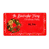飾クリスマスリース縁ど紙名タグ ラベル (正面)