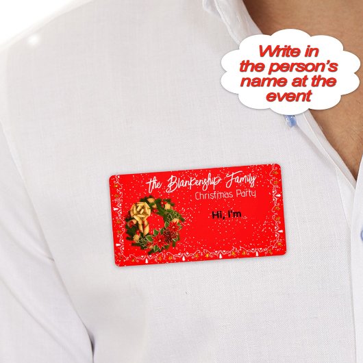 飾クリスマスリース縁ど紙名タグ ラベル