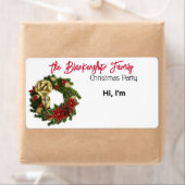 飾クリスマスリース縁ど紙名タグ ラベル (インサイチュ)