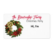 飾クリスマスリース縁ど紙名タグ ラベル (正面)