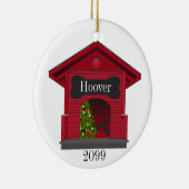 飾クリスマス犬の家パーソナライズされた セラミックオーナメント (右)