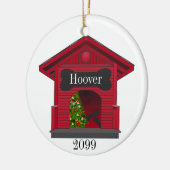 飾クリスマス犬の家パーソナライズされた セラミックオーナメント (左)