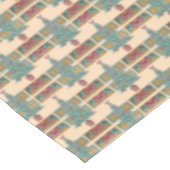 飾クリスマス用のベルの赤い弓を持つ木 テーブルクロス (アングル)