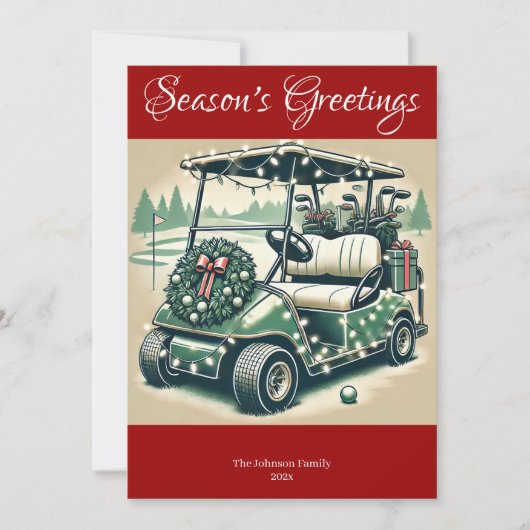 飾ゴルフカート・明るい赤の写真 シーズンカード (正面)
