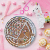 飾ジンガーブレッドハウスハッピーホリデーパーティー ペーパープレート (パーティー)