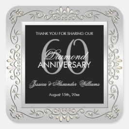 飾スタイリッシュり銀60結婚周年 スクエアシール