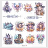 飾ハローウィンパーティと名前をカスタムする シール (シート)