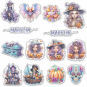 飾ハローウィンパーティと名前をカスタムする シール (正面)