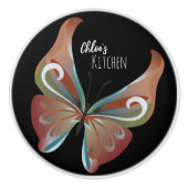 飾パーソナライズされたスタイリッシュ蝶 セラミックノブ (正面)