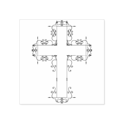 飾ファンシーり付きクロスアートスタンプ ラバースタンプ (インプリント)