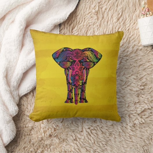 飾ファンシーり象のデザインのはっきりした色 クッション (ブランケット)