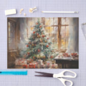 飾プレゼントと食べ物と太陽のクリスマスツリー 薄葉紙 (クラフト)