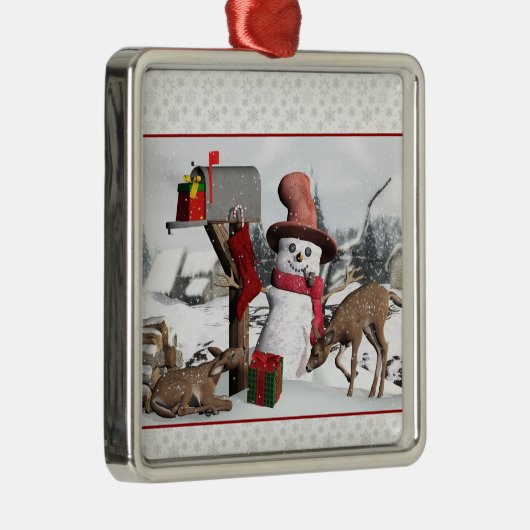 飾メイルボックス雪だるまディアシルバーオーナメント メタルオーナメント (右)