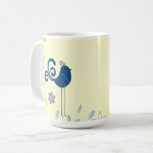 飾モダンり青い鳥 コーヒーマグカップ (正面左)