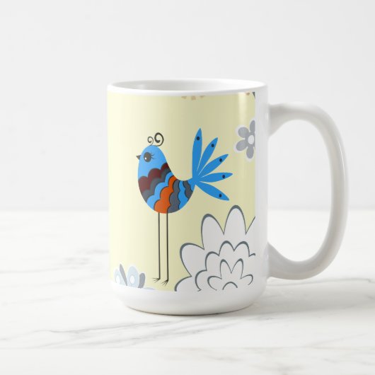 飾モダンり青い鳥 コーヒーマグカップ (右)