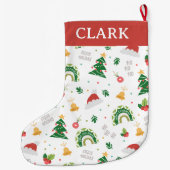 飾モダンエレガント飾イラスト ラージクリスマスストッキング (裏面)