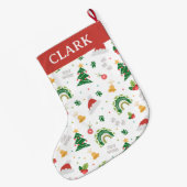 飾モダンエレガント飾イラスト ラージクリスマスストッキング (裏面 (吊り時))