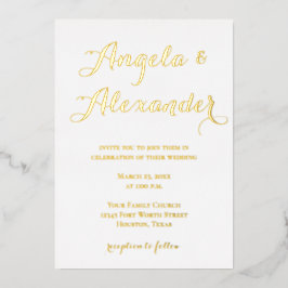 飾モダン書結婚の 箔招待状