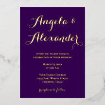 飾モダン筆ダークパープル結婚ズ