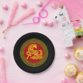 飾中国のり年始の馬 ペーパープレート (パーティー)