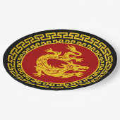 飾中国のり新年ドラゴン ペーパープレート (アングル)