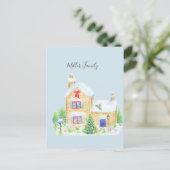 飾伝統的House Customizableクリスマス ポストカード (スタンド正面)