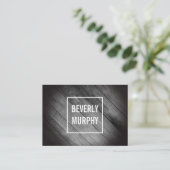 飾動揺してり付き木材 名刺 (スタンド正面)