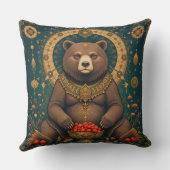 飾図解入りの、写真付きのり付き熊デザイン クッション (裏面)