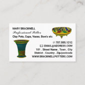 飾壺、鉢と壺、陶器店、陶芸家 名刺 (裏面)