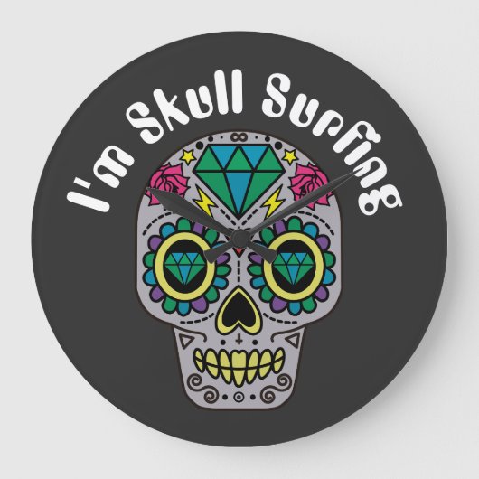 飾抽象芸術スカル大時計 ラージ壁時計 (正面)