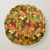 飾文字付きクリスマスツリー ラウンドクッション (正面)