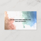 飾爪、 ネイル |水色の背芸術的景 ロイヤリティカード (裏面)