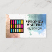 飾爪、 ネイル |水色の背芸術的景 ロイヤリティカード (正面)