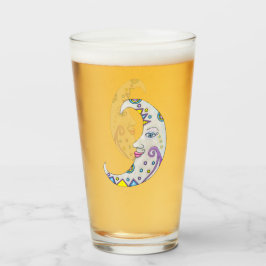 飾白三日月抽象芸術シェイプ顔 タンブラーグラス