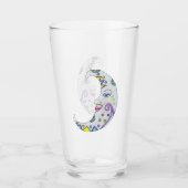 飾白三日月抽象芸術シェイプ顔 タンブラーグラス (正面)