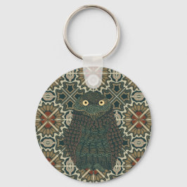 飾穴居型フクロウ黄金色のアーストーン キーホルダー